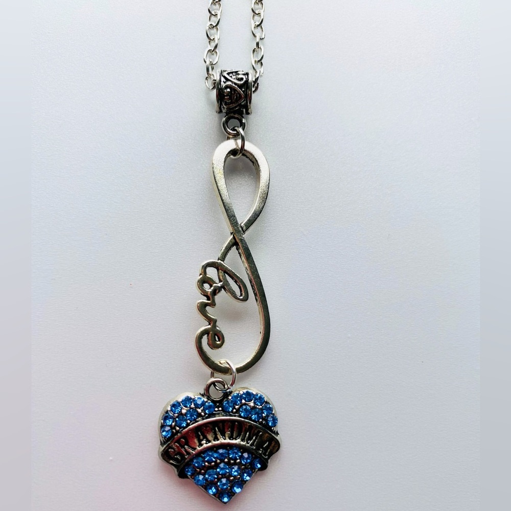 Crystal studded heart Grandma necklace